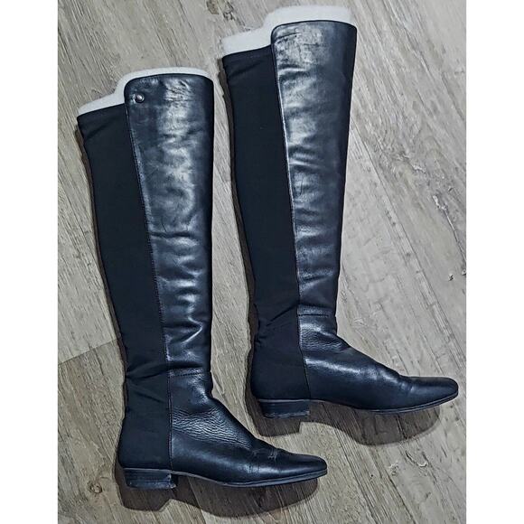 VINCE CAMUTO Karita Over the Knee Leather Riding Boots Black Women's Sz 7.5 M/38 - Picture 2 of 7